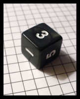 Dice : Dice - 6D - Black on Black Swirl With White Numbers